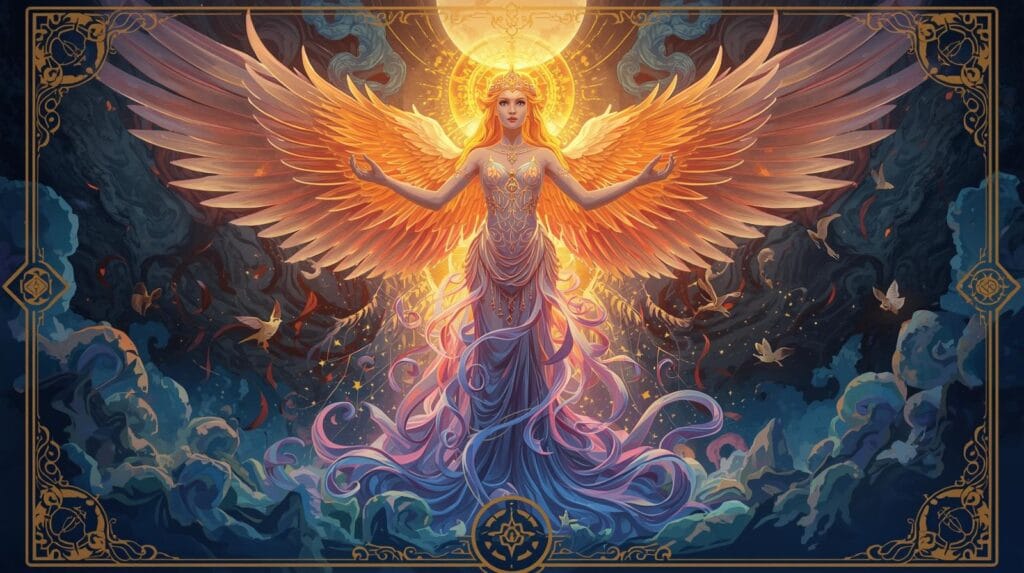 تصویری از فرشتگان در کارت جادوی تاروت 