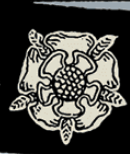 نمادی از پرچم سیاه با تصویری از گلی با پنج گلبرک سفید در کارت انتقال