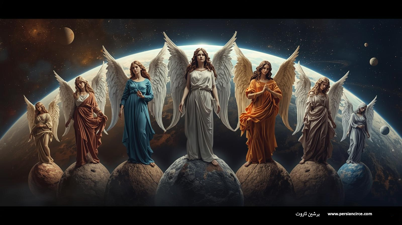 فرشتگان سیارات هفت روز هفته هفت معجزه فراخوانی فرشتگان -پرشین تاروت